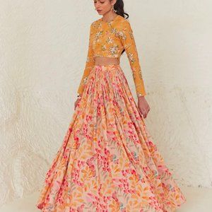 Floral Lehenga: skirt and blouse
